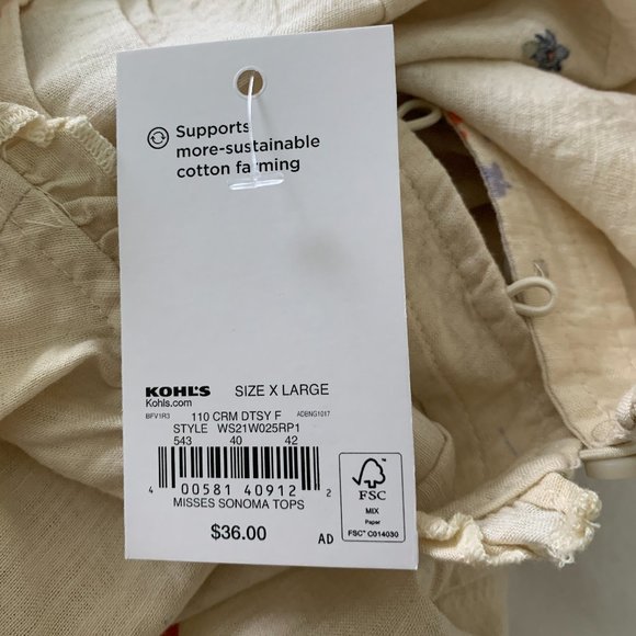 NWT Sonoma Goods for Life Women's Top Blouse, Size XL - Picture 9 of 14